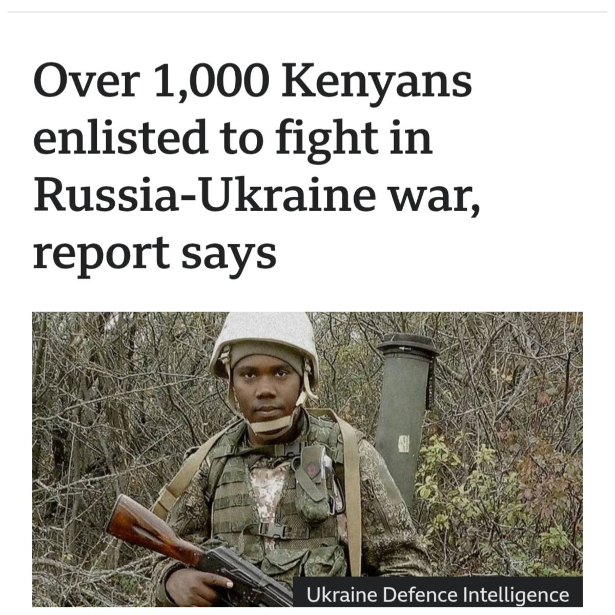 Family seeks answers as Kenyan fighting for Russia killed in Ukraine
Source: BBC
A total of 1,000...