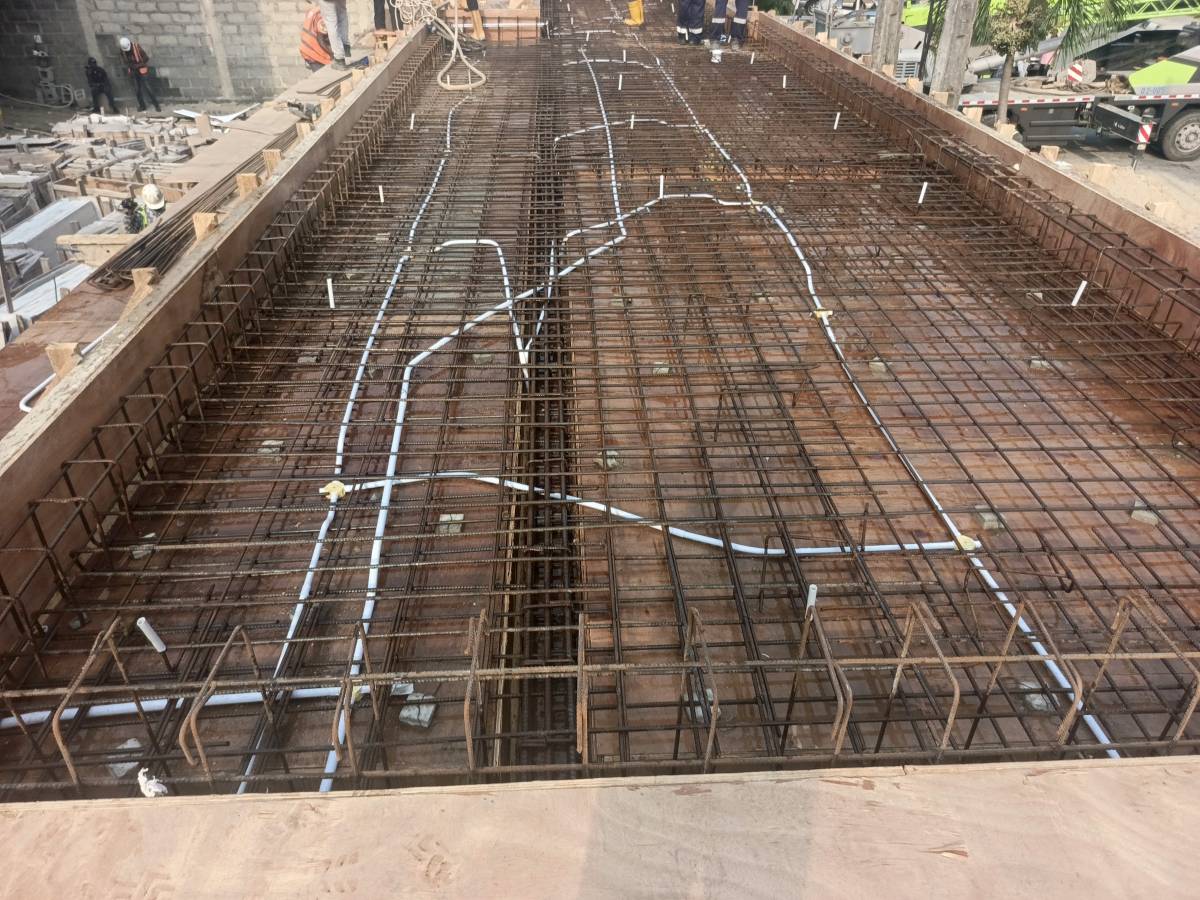 Reinforcement and formwork done, ready for concrete pouring