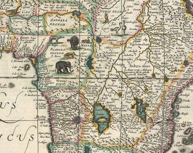 Biafra shown on an old map from the Netherlands, 17th century. ☀️