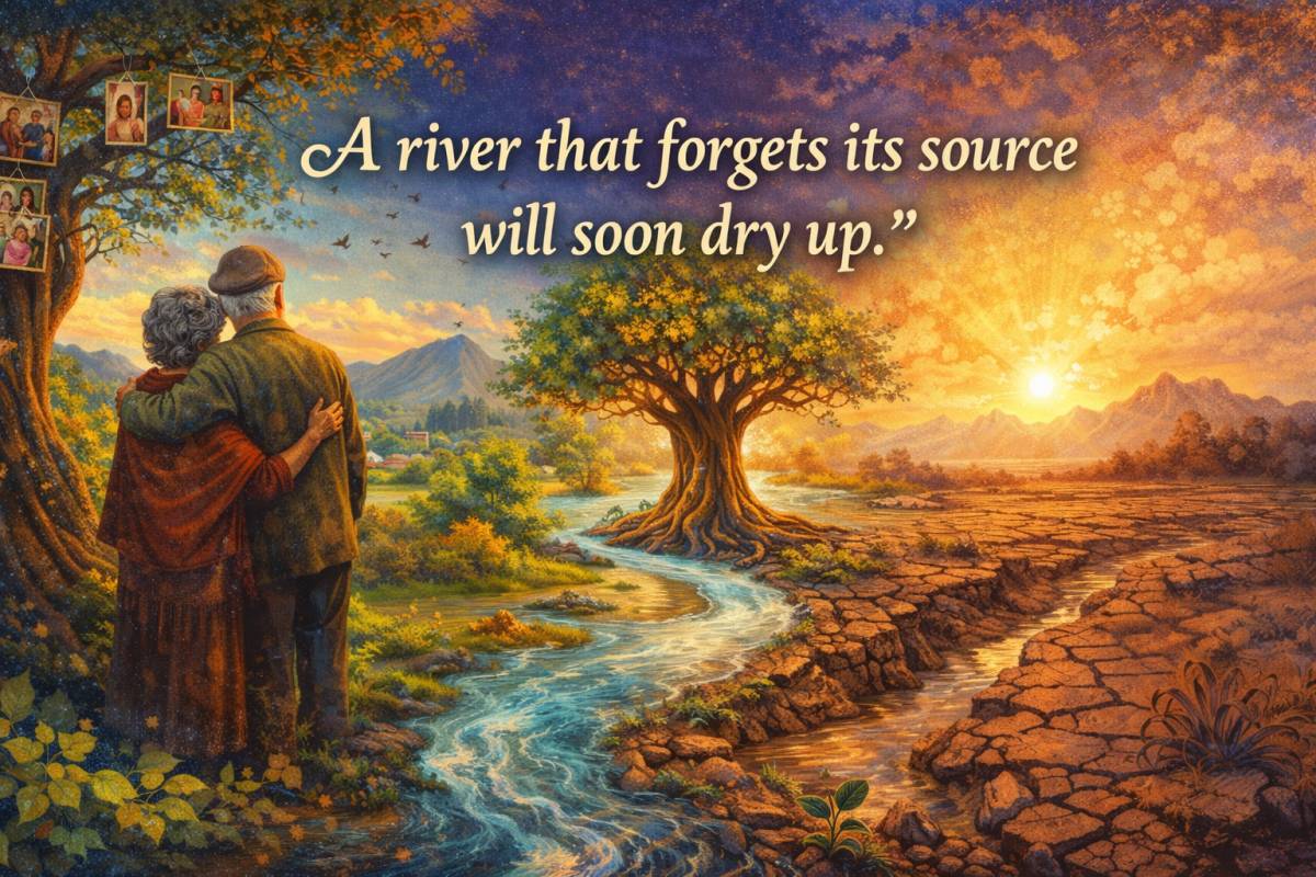 “A river that forgets its source will soon dry up.”
No matter how far we travel or how high we rise...