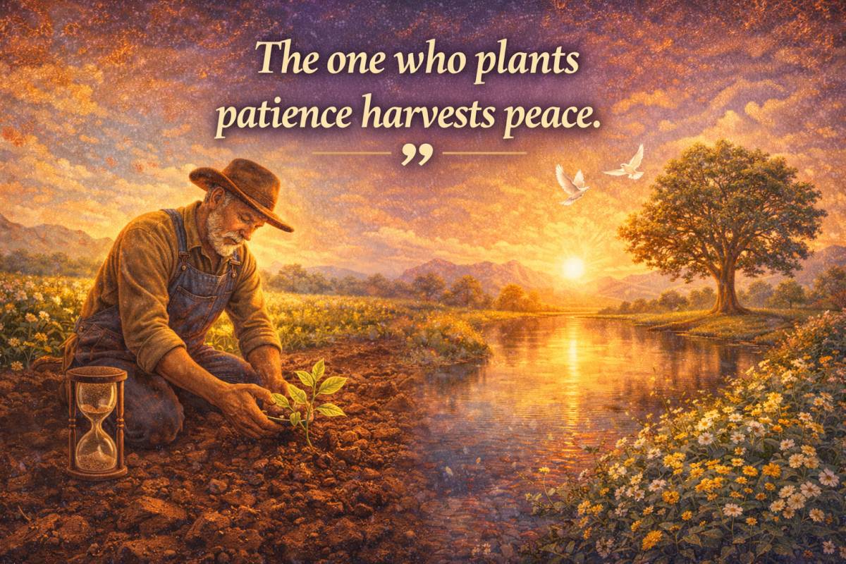 “The one who plants patience harvests peace.”
Patience is a seed that grows quietly beneath the soi...