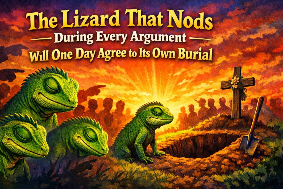 “The Lizard That Nods During Every Argument Will One Day Agree to Its Own Burial.”

Not every “yes”...