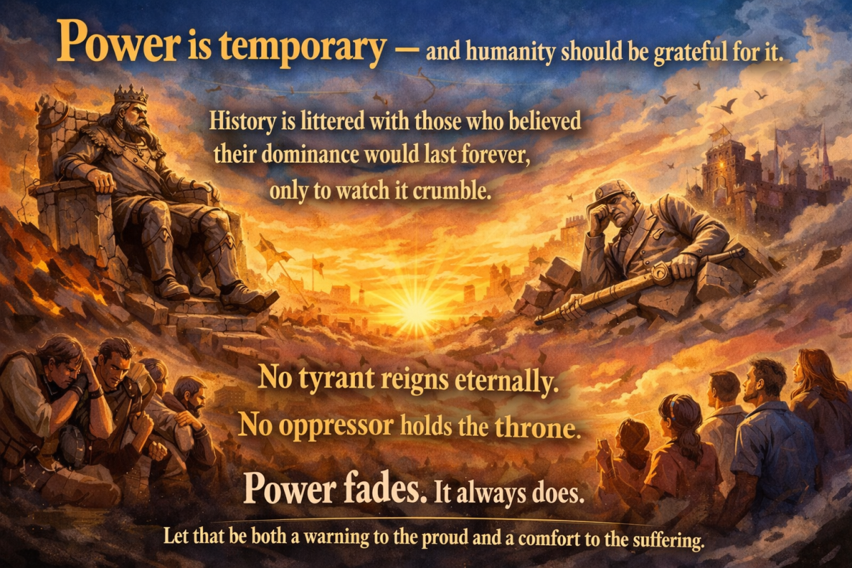 Power Always Fades
Power is temporary — and humanity should be grateful for it. History is littered...