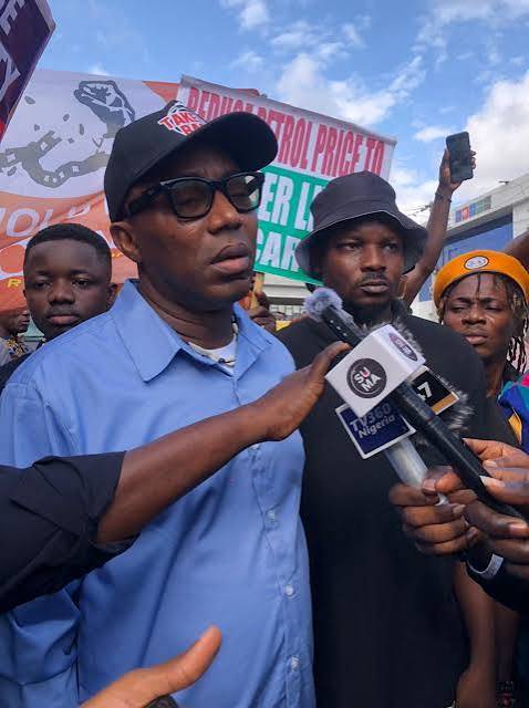 Omoyele Sowore claims a policeman fired poisonous nerve gas at protesters outside the National Assem...