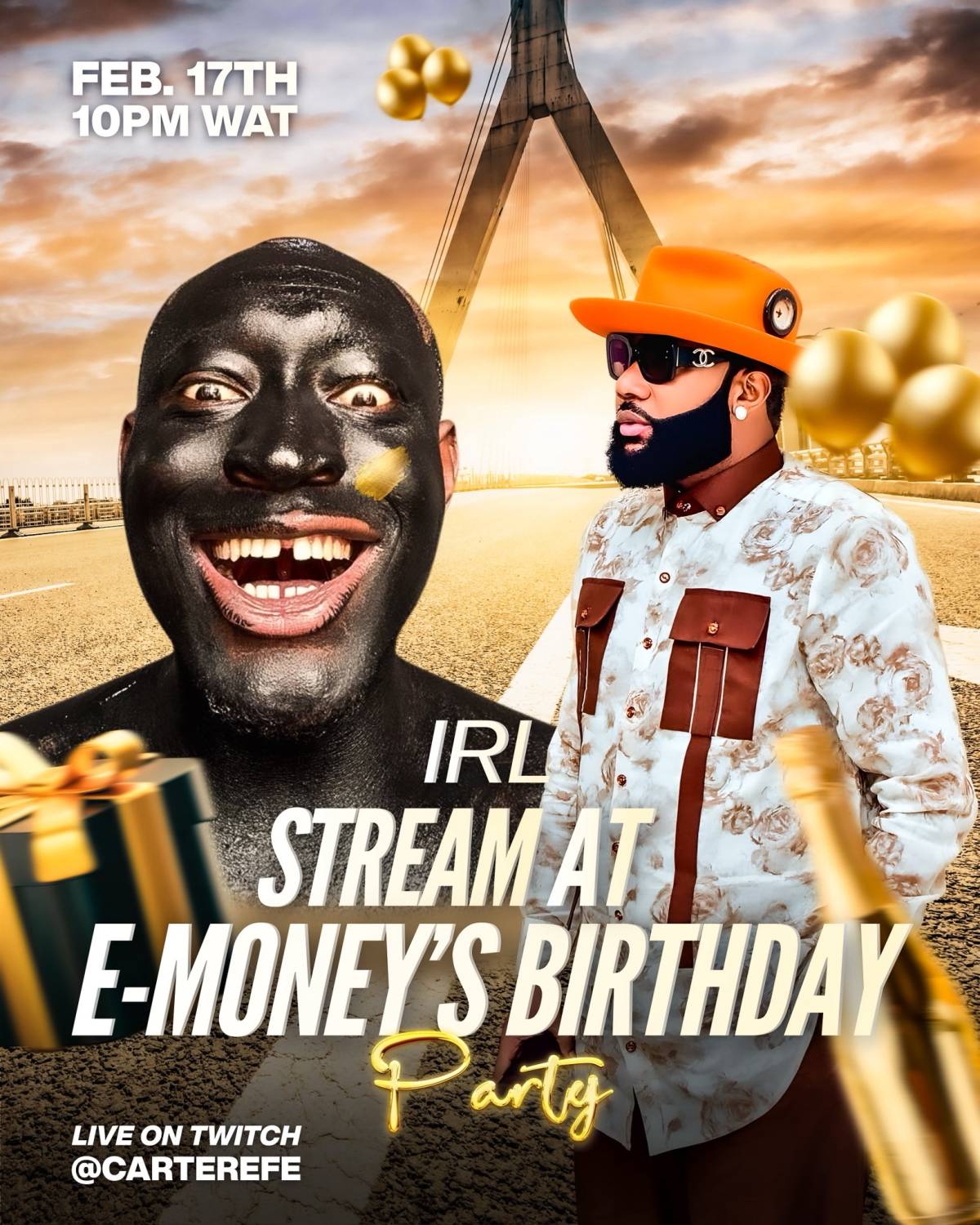 Carter Efe to stream at E-money's birthday party tonight