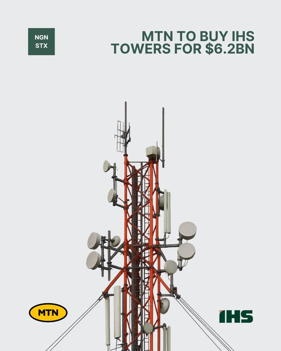 MTN Group is set to acquire IHS Towers in a $6.2bn all-cash deal, taking control of nearly 29,000 to...