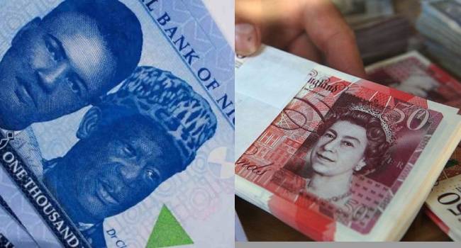 Naira strengthens against British Pound to N1,806 per £1