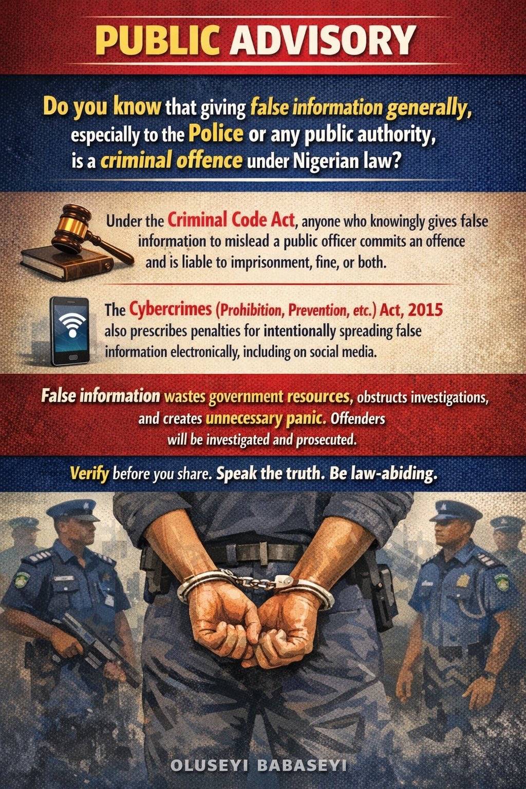 The Nigeria Police sends a message to Nigerians 🇳🇬