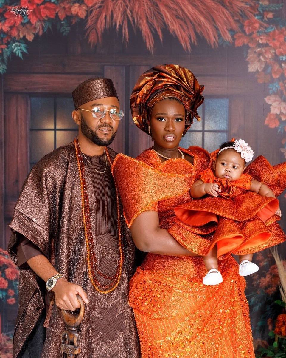 Real Warri Pikin shared lovely family photos as she and her hubby dedicated their last child in chur...