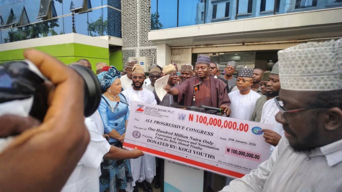 Kogi State Governor Ododo has led the youths to donate N100m to APC for Tinubu’s 2027 nomination for...
