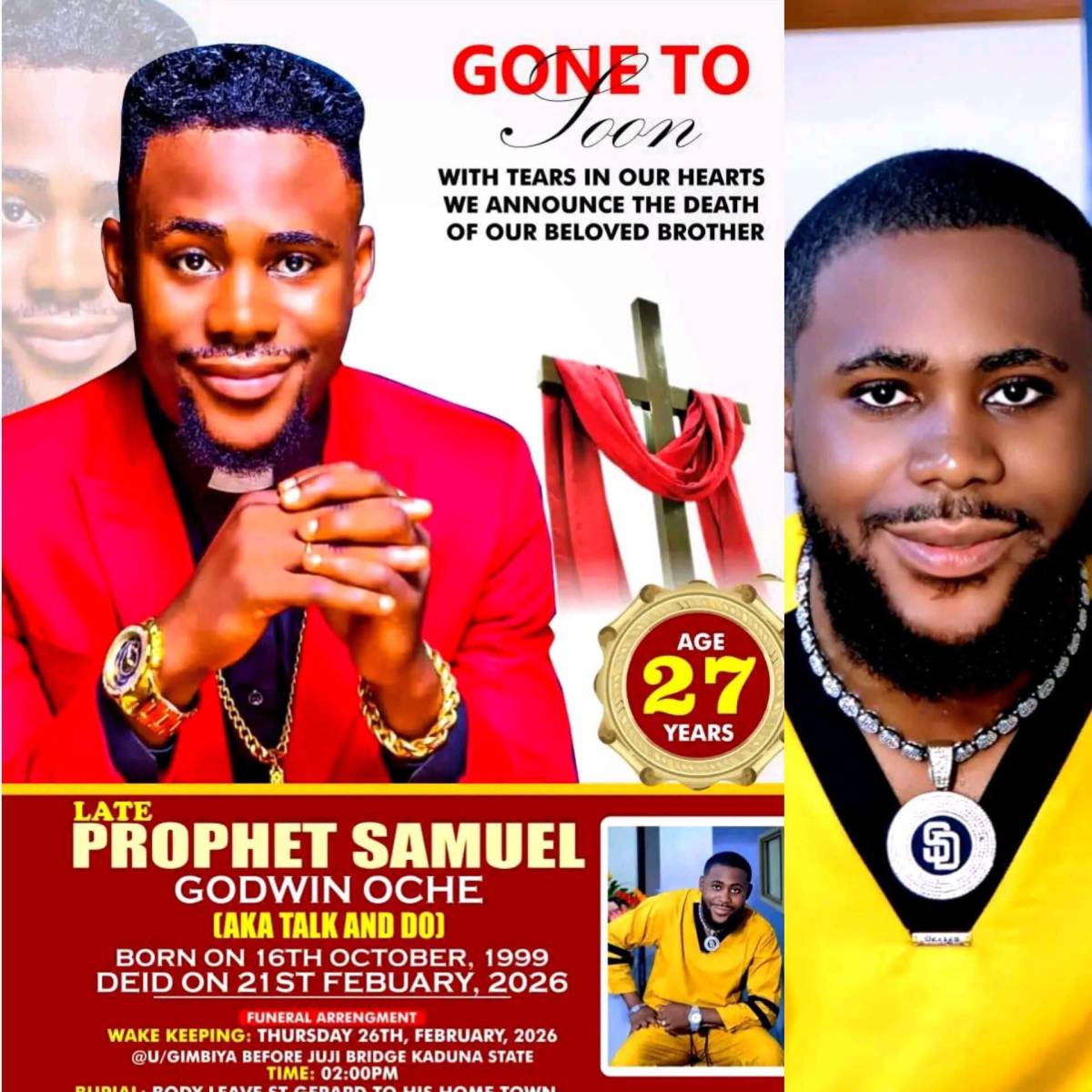 A Kaduna-based prophet and pastor took his own life by consuming a bottle of Sniper, after his biolo...