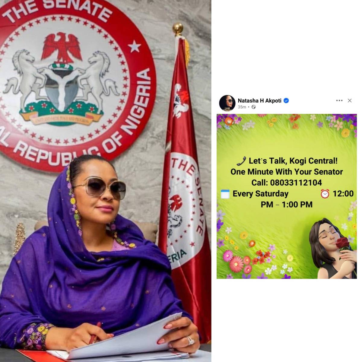 Senator Natasha Akpoti-Uduaghan, representing Kogi Central Senatorial District, published her phone...