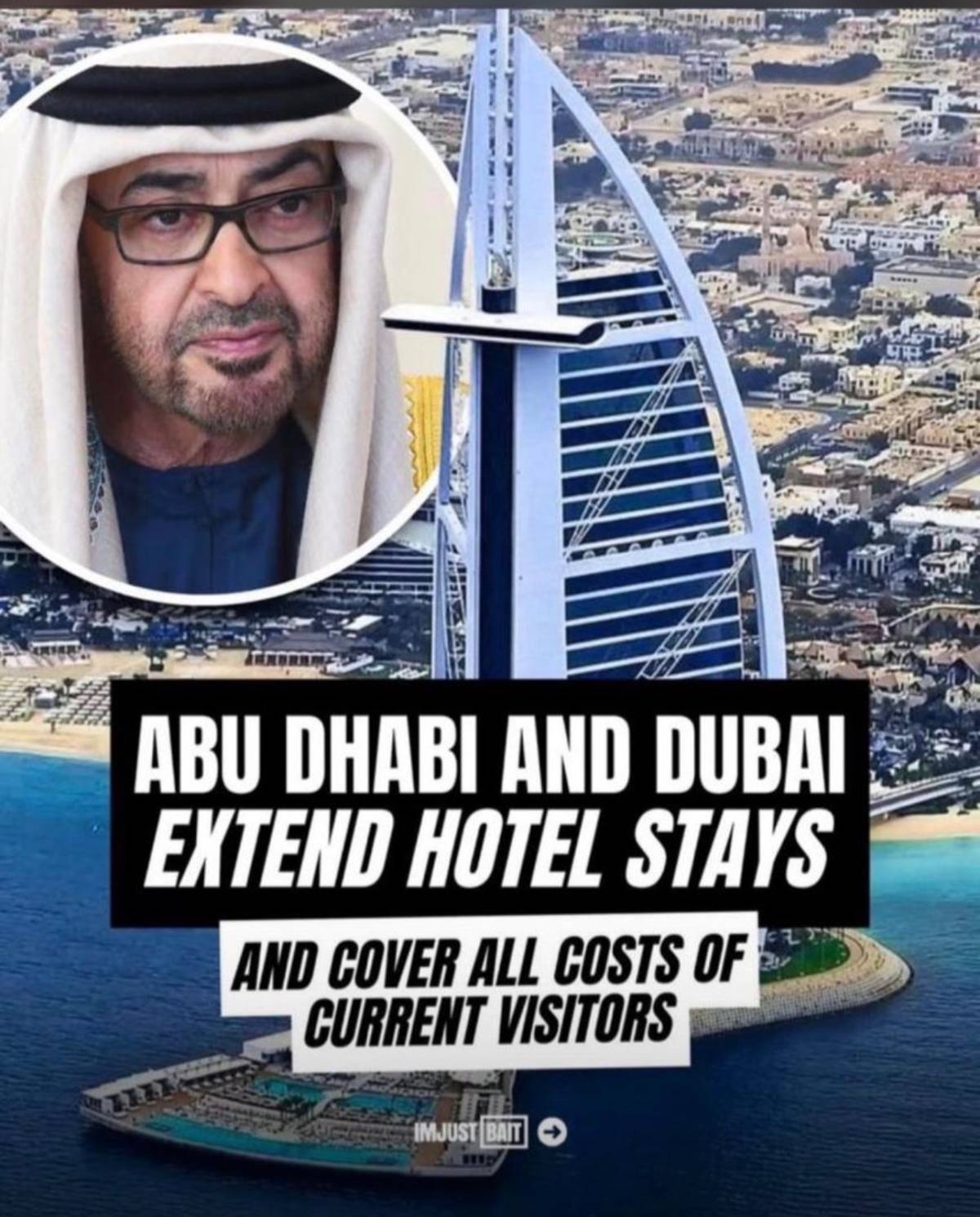 Abu Dhabi and Dubai have directed hotels to extend the stays of visitors stranded by travel disrupti...