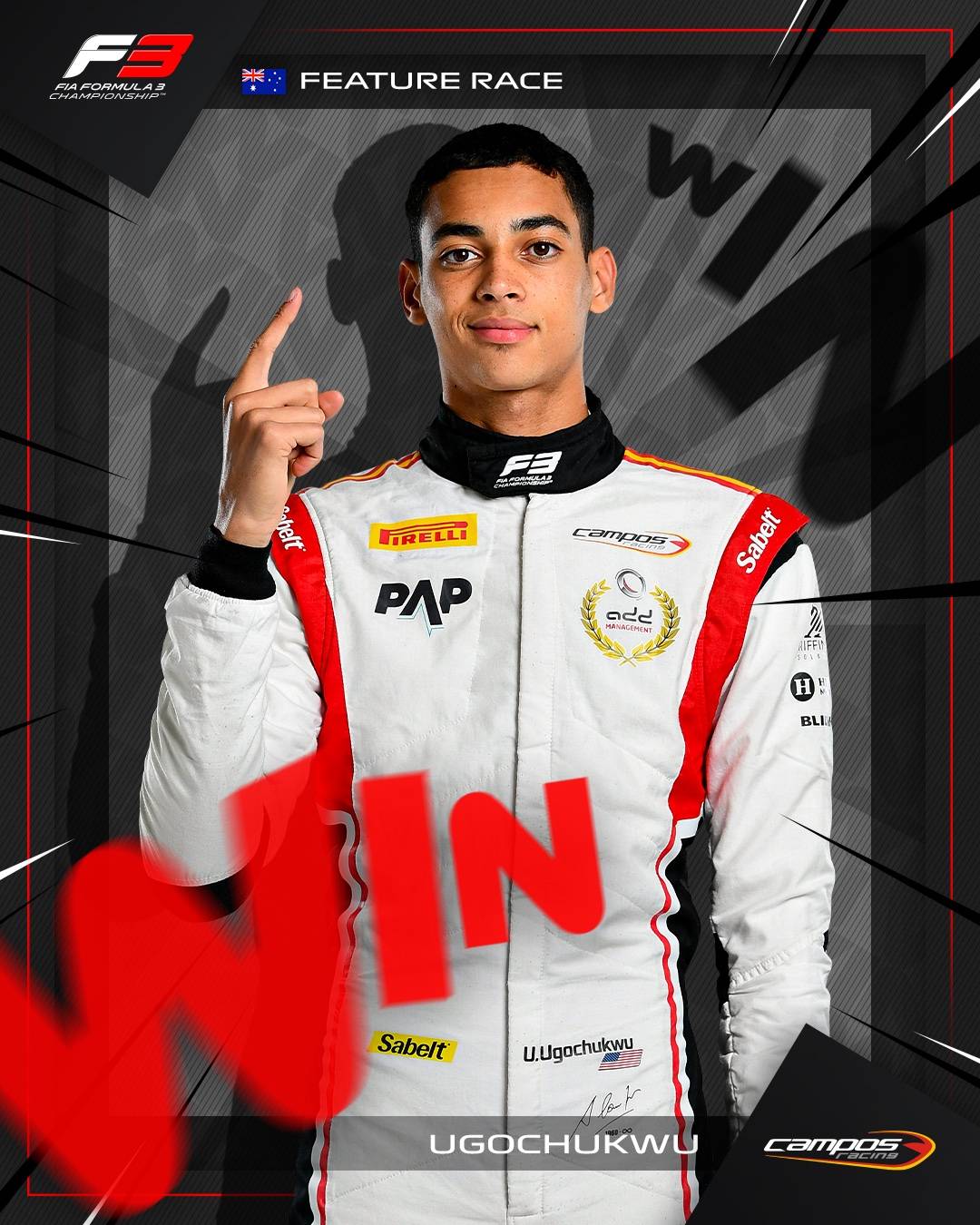 Nigerian driver UGOCHUKWU CLAIMS VICTORY IN THE MELBOURNE FEATURE RACE!! In F3 ๐โจ