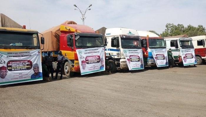 Kano State government begins distribution of 100,000 bags of rice donated by Dangote Foundation to s...