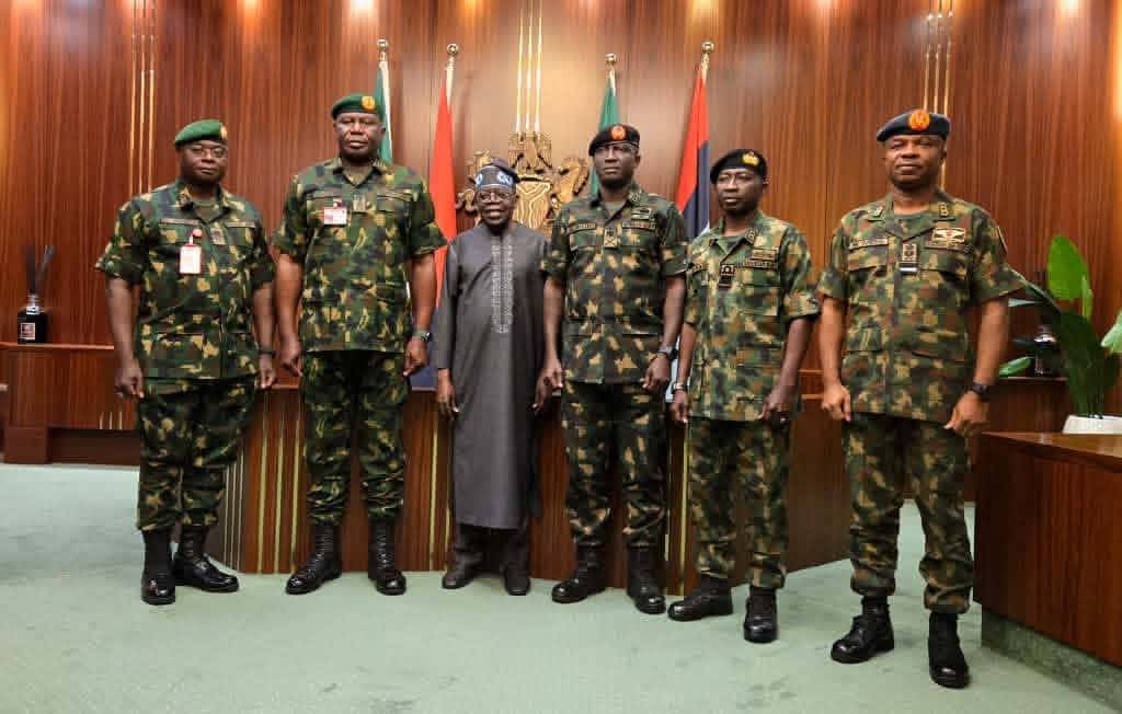President Bola Tinubu held security meeting with service chiefs and IG of police