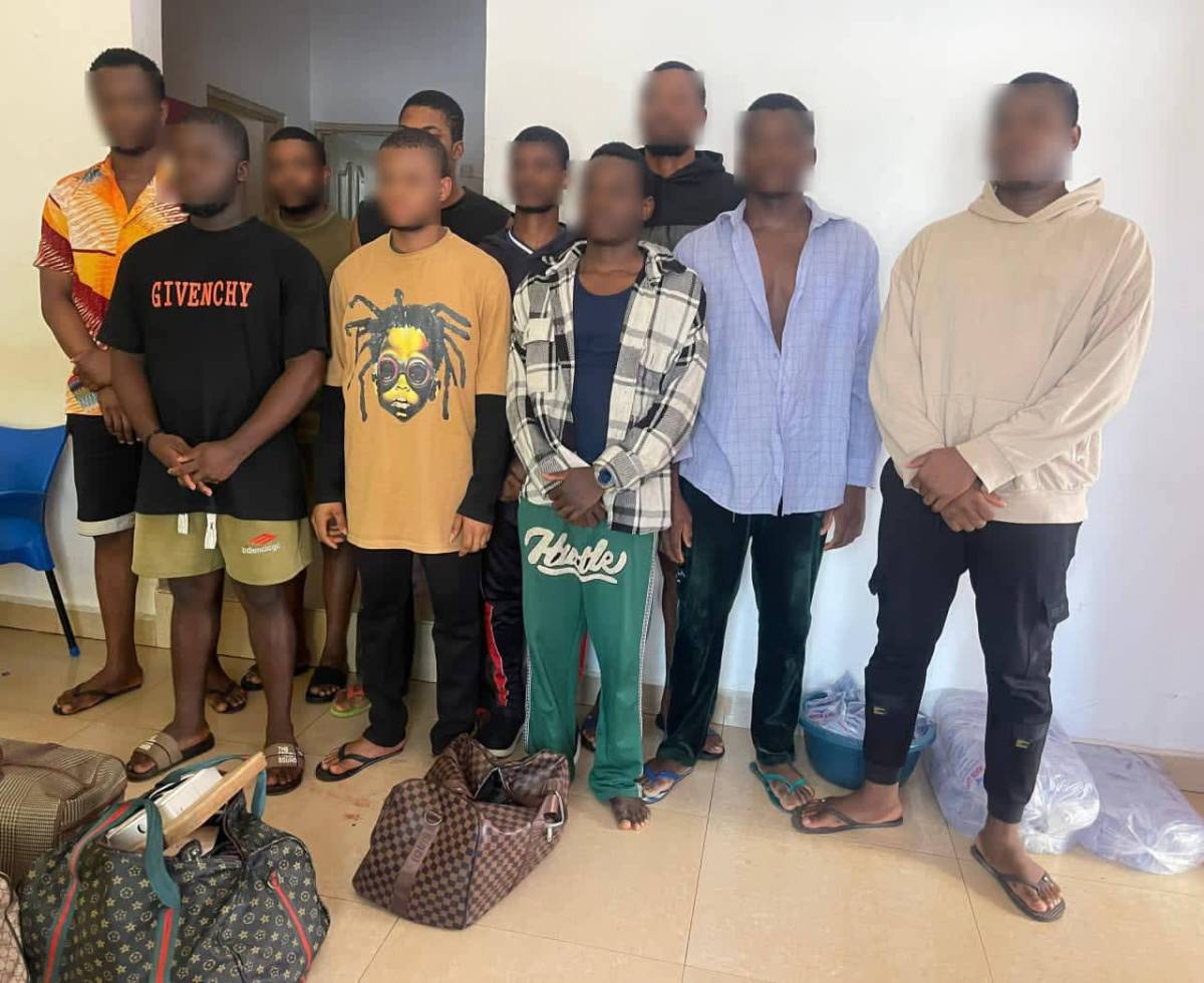 12 Nigerians 🇳🇬arrested over cybercrime and human trafficking in Ghana 🇬🇭