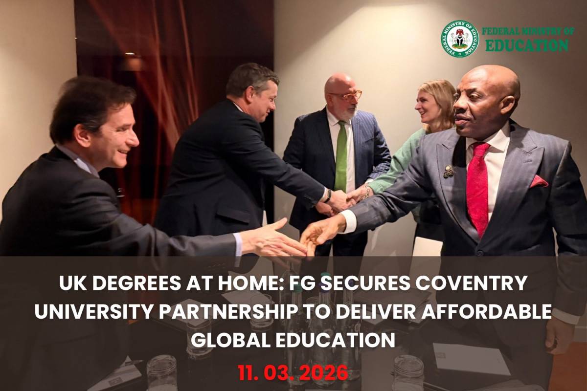 Federal Government SECURES COVENTRY UNIVERSITY PARTNERSHIP TO DELIVER AFFORDABLE UK degree to Nigeri...