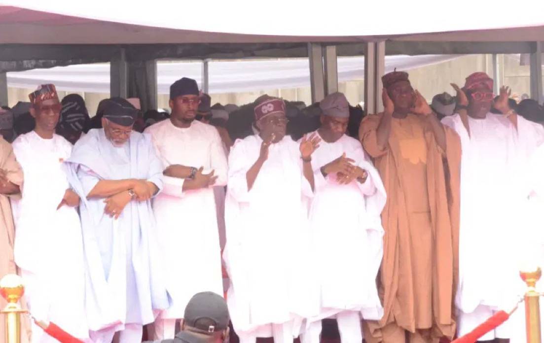 Photo of President Bola Tinubu at Eid el-Fitr prayer in Lagos