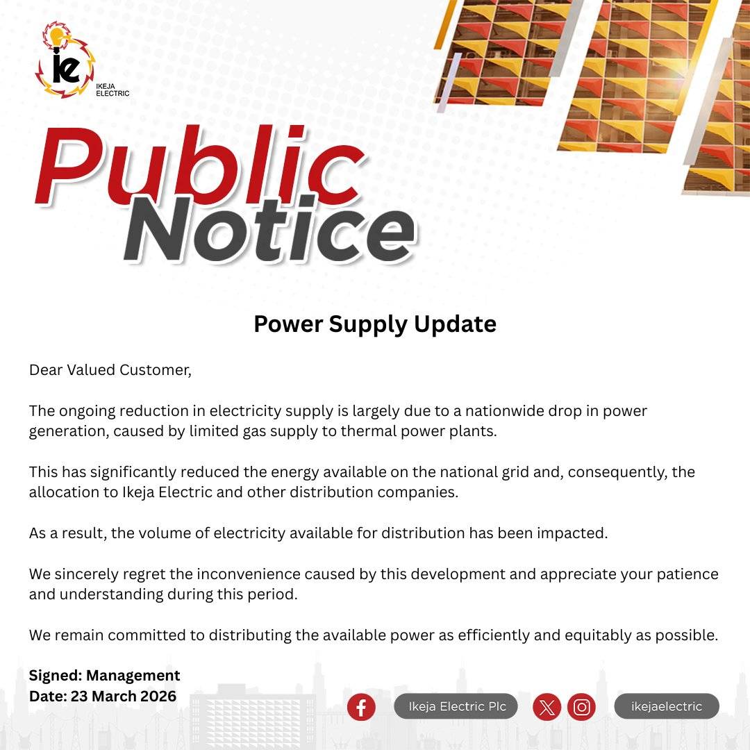 Ikeja Electric Blames Gas Shortage for Lagos Power Cuts Amid Customer Backlash