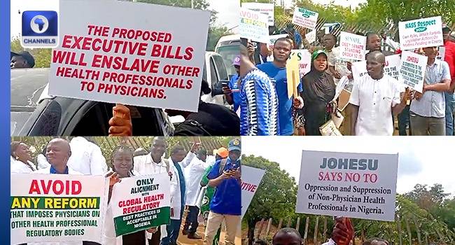Health workers under the Joint Health Sector Unions and the Assembly of Healthcare Professional Asso...