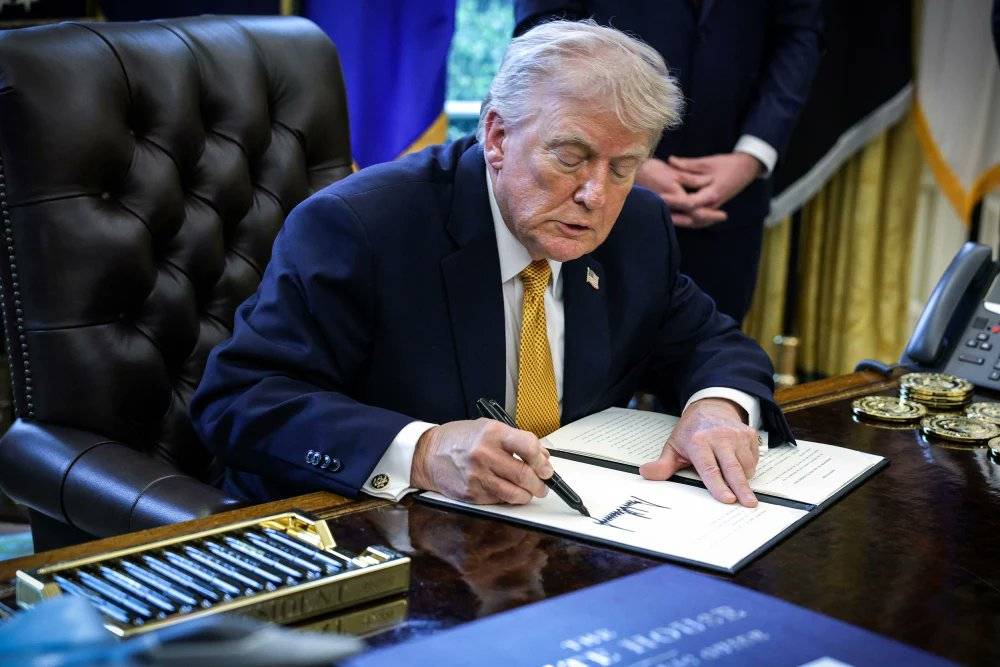 US President Donald Trump’s signature will appear on U.S. dollar bills, marking the first time a sit...