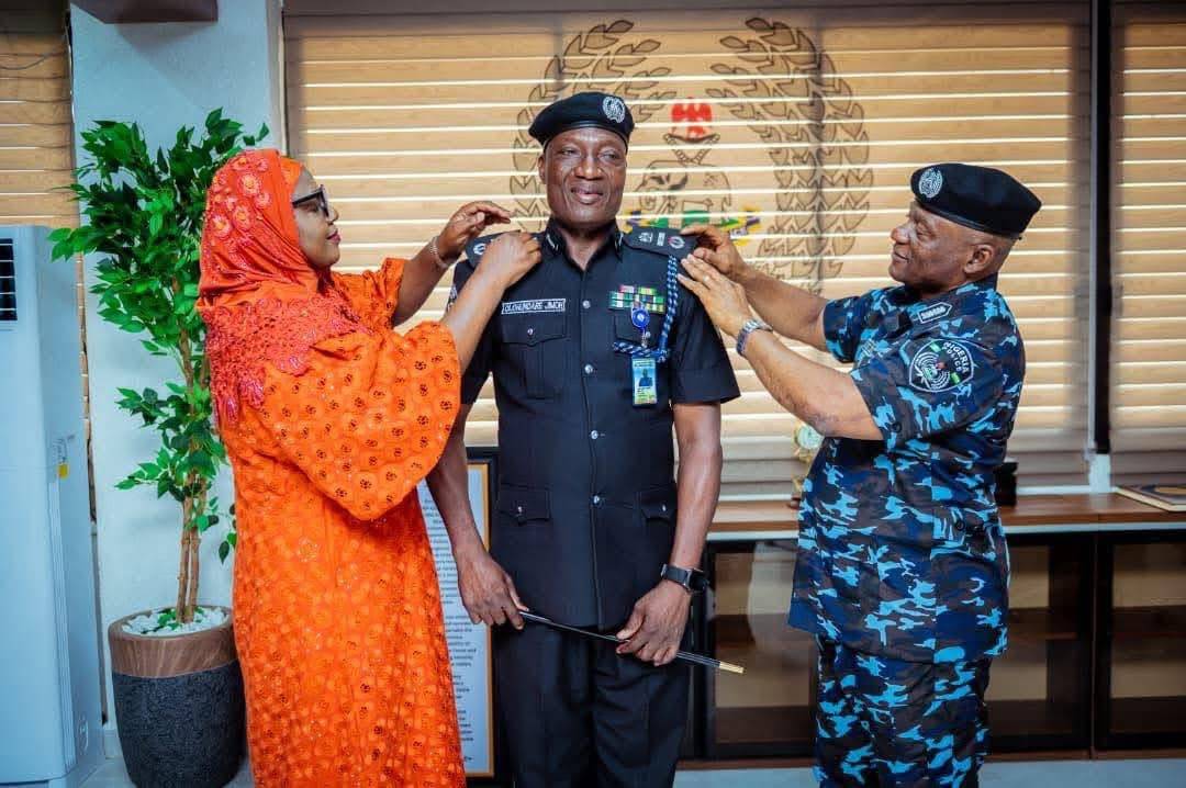 Inspector General of police Disu decorates Jimoh Moshood Olohundare as Assistant Inspector-General o...