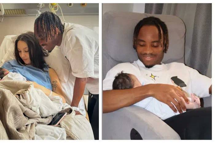 Super Eagles defender Bruno Onyemaechi has announced the arrival of his first child with his Portugu...