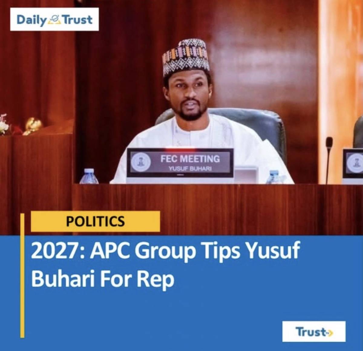 APC group tips buhari's son for house of reps