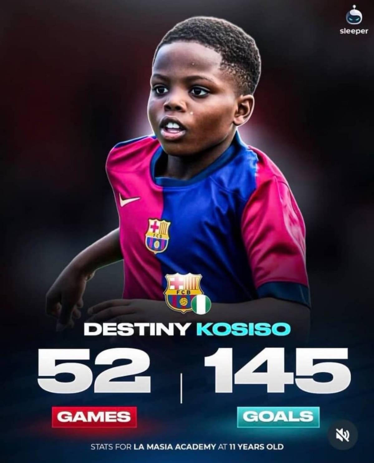 Meet Kosiso Destiny Ejiofor, a 11-year-old Nigerian 🇳🇬, is Barcelona’s latest wonderkid at La Masia...