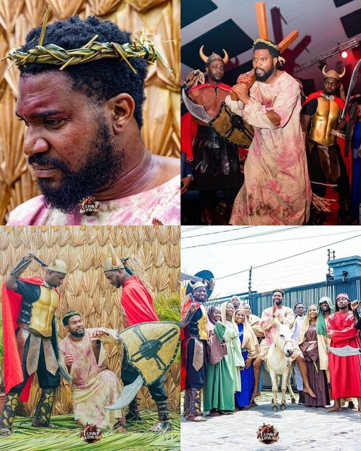 Actor Kunle Remi photos of him acting as Jesus Christ in his church drama