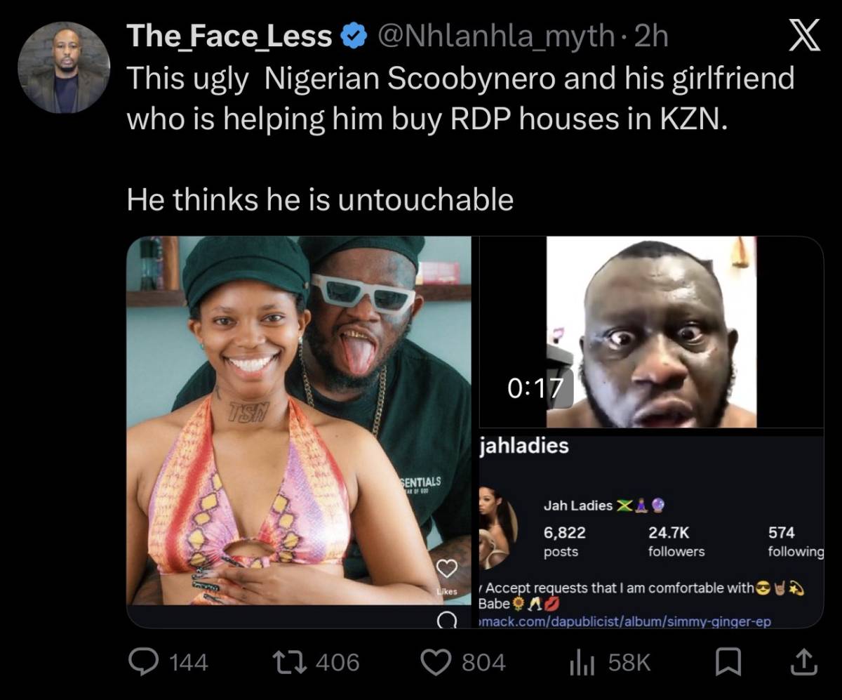 South Africans have started talking bad about aNigerian π³π¬man in South Africa πΏπ¦ who married a Sout...