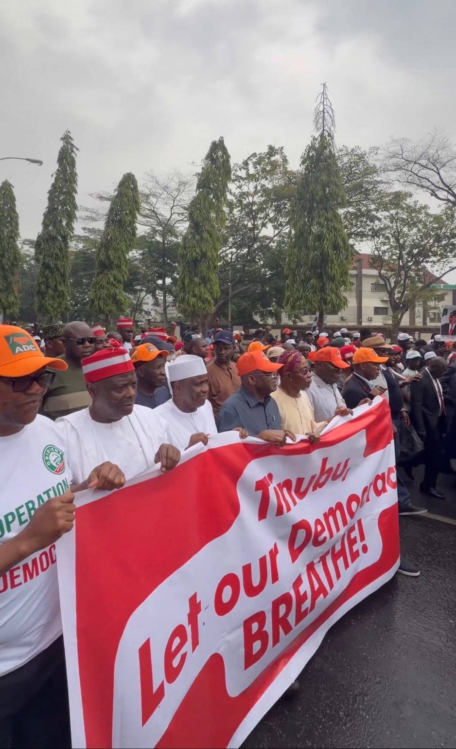 Atiku Abubakar, Peter Obi, Kwankwaso, Aregbesola, Amaechi, and Tambuwal spearhead ADC’s protest agai...