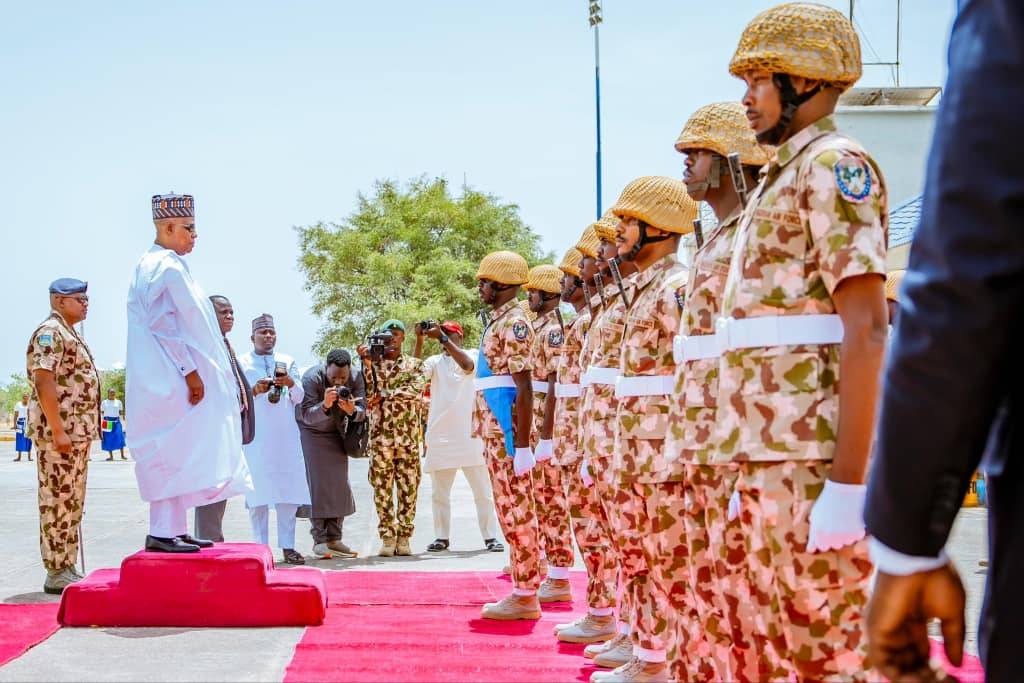 Vice President Kashim Shettima visits Maiduguri, condoles with armed forces over recent attacks.