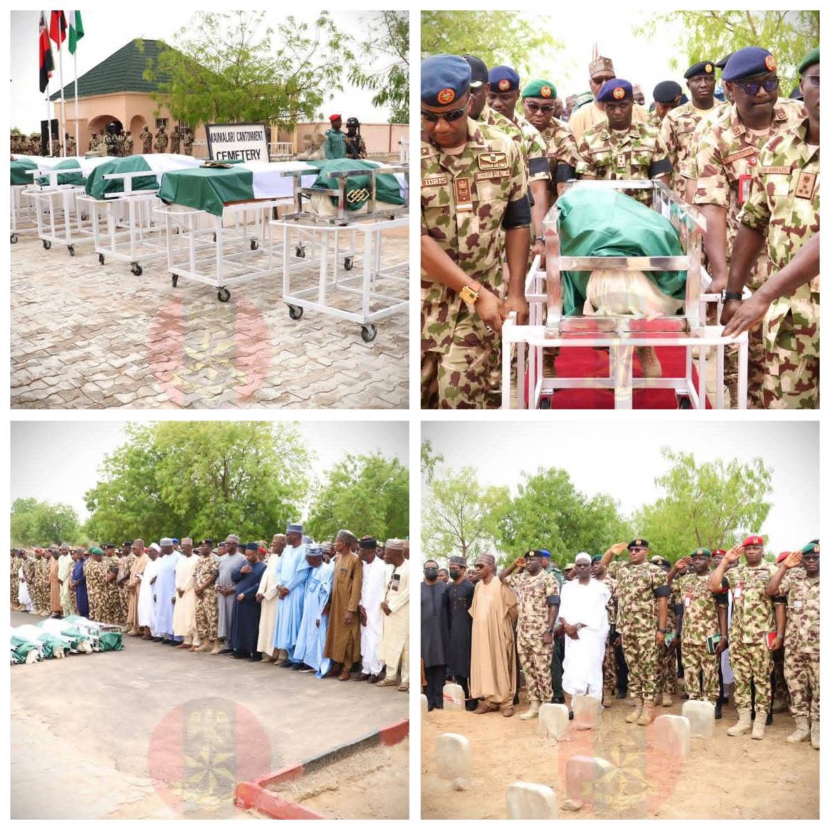 Brigadier-General Omo Oseni Braimah and other fallen soldiers laid to rest with military honours in...