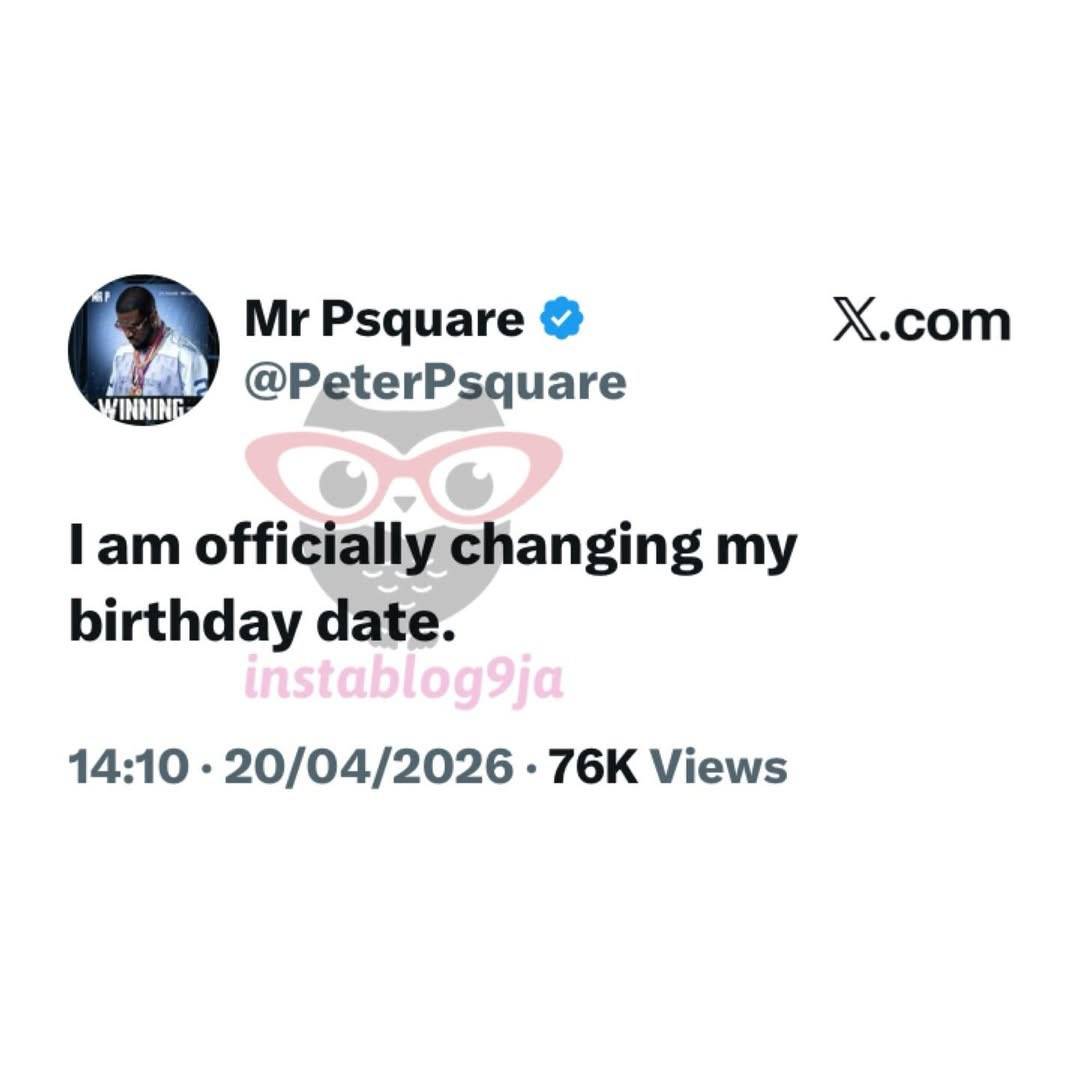 Singer Peter Psquare moves to have a separate birthday from his twin brother