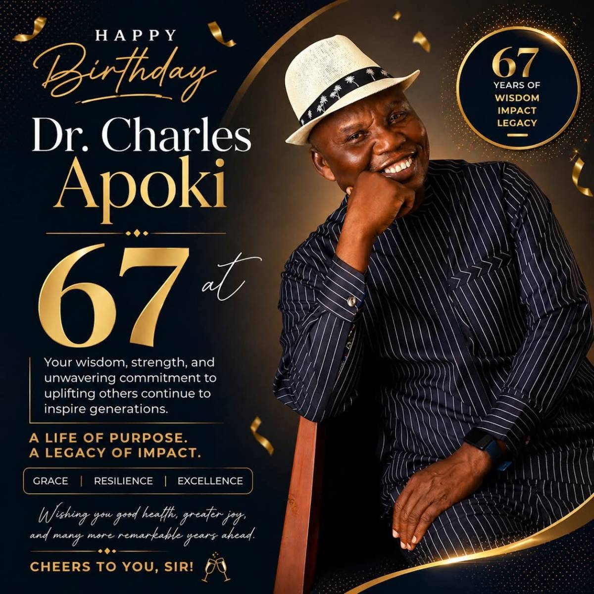 67 Hearty CHEERS to Dr. Charles Apoki, A man of wisdom and sagacity