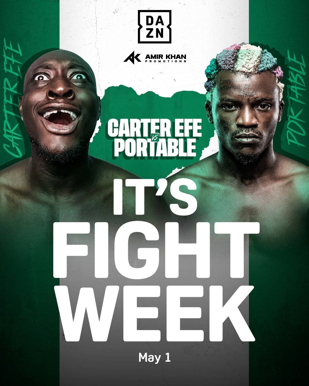 Carter Efe and Portable's boxing match will be broadcast on DAZN, one of the world's biggest sports...