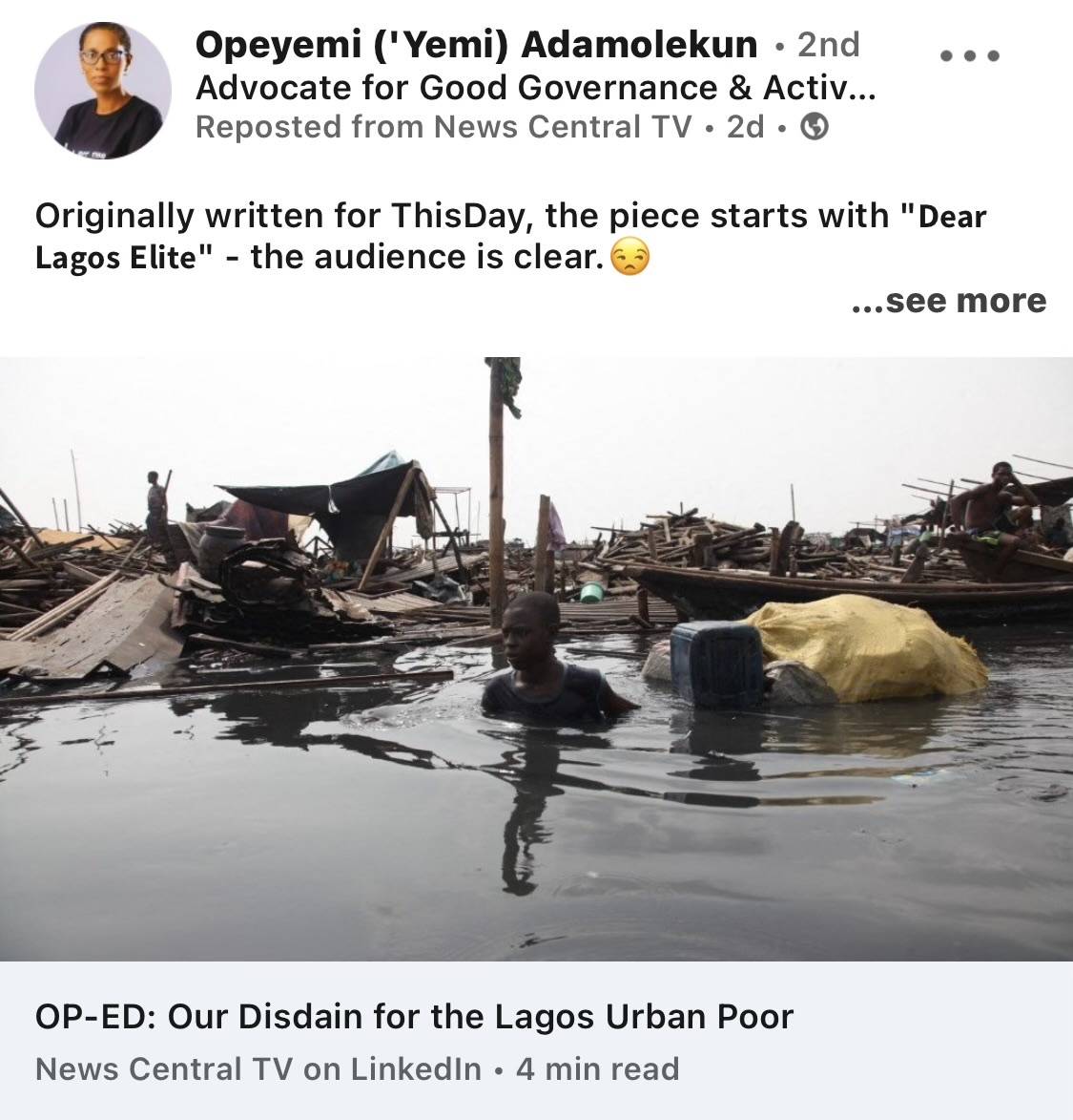 We need the likes of Opeyemi in exponential degrees
With her kind of politics, it makes sense to ag...