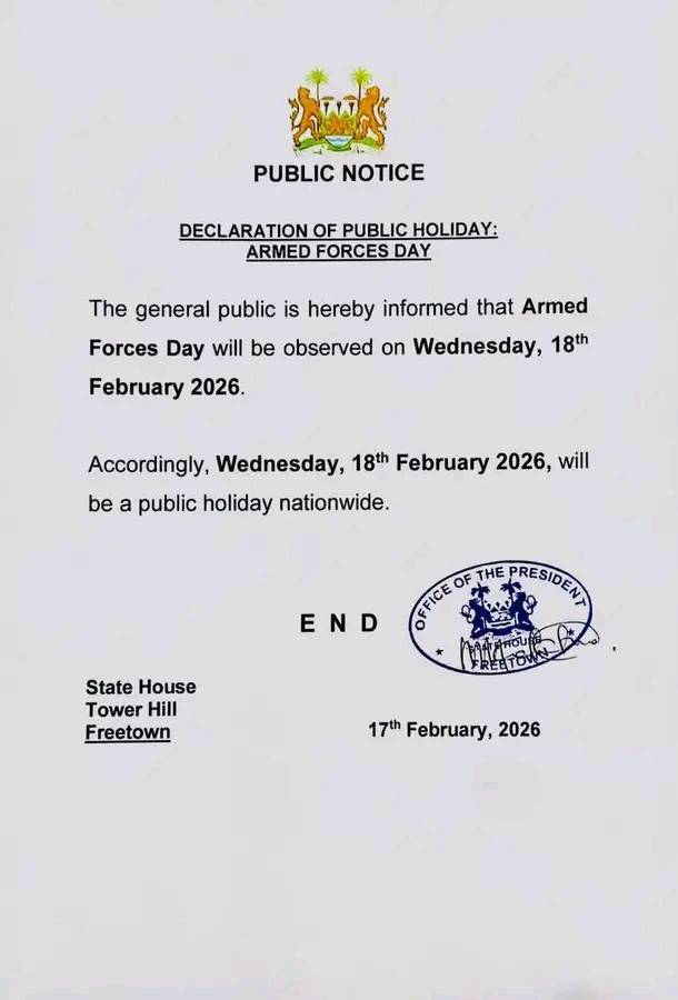 Tomorrow is a public holiday in Sierra Leone 🇸🇱