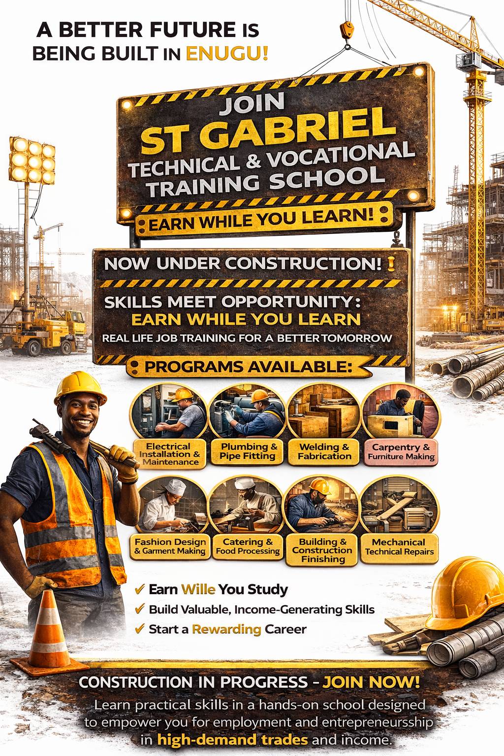 St Gabriel Technical and Vocational Training School Enugu. Currently under construction.
