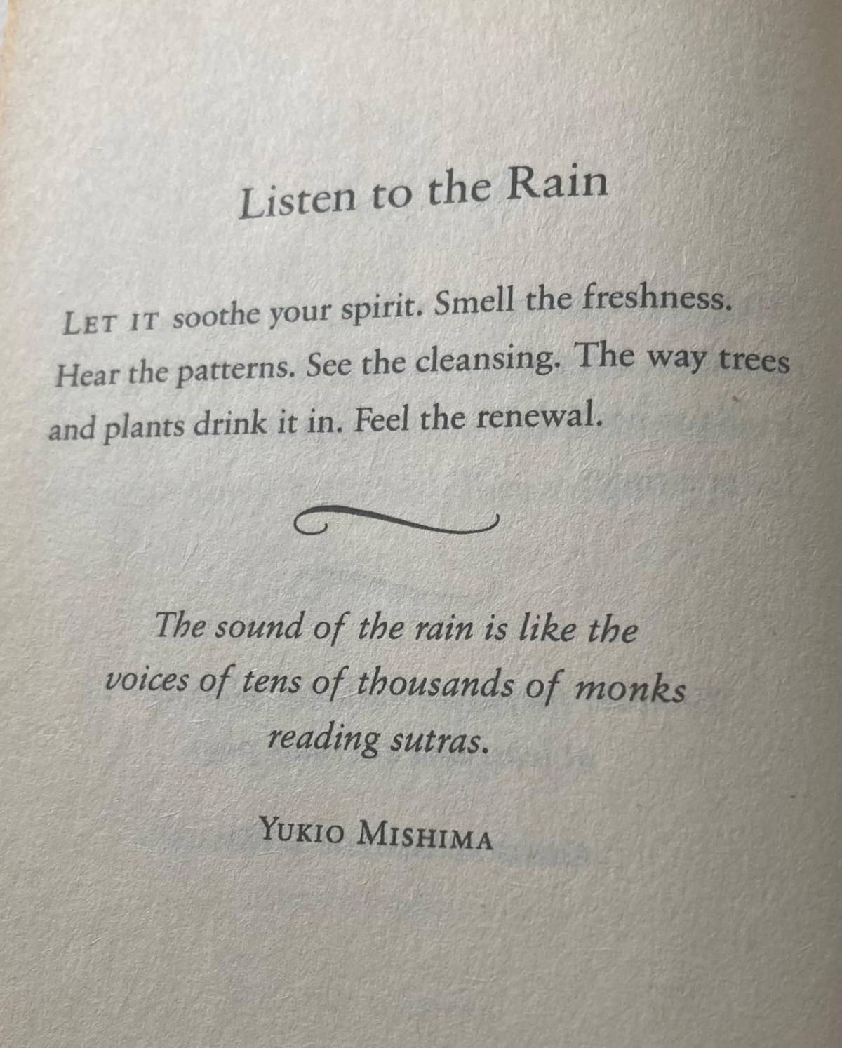 Listen to the rain, smell the freshness and see the renewal in nature and maybe just in yourself too...