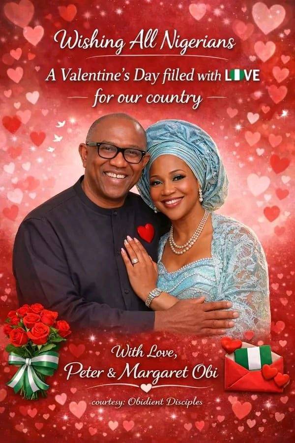 Happy Valentine's Day to our great leader incoming Nigeria President 2027 and his beautiful wife in...