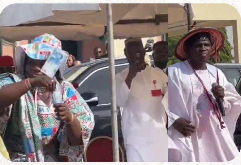 Tinubu's praise singer "Rarara" was doused with Naira notes during the president's visit to Adamawa....