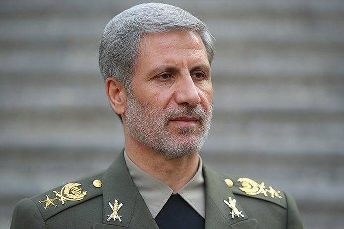 Gholam-Hossein Mohseni-Ejei, the head of the Iranian judiciary, and Amir Hatami, the defense ministe...