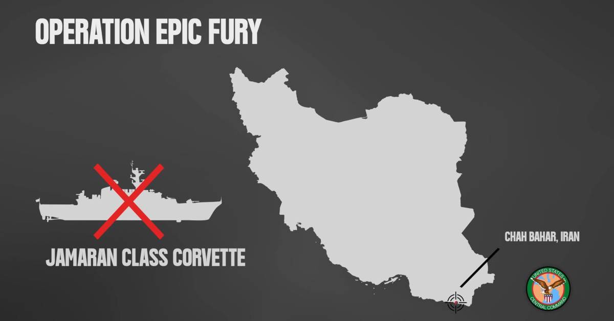 Operation Epic Fury began when U.S. forces hit an Iranian Jamaran-class corvette. At a pier in Chah...