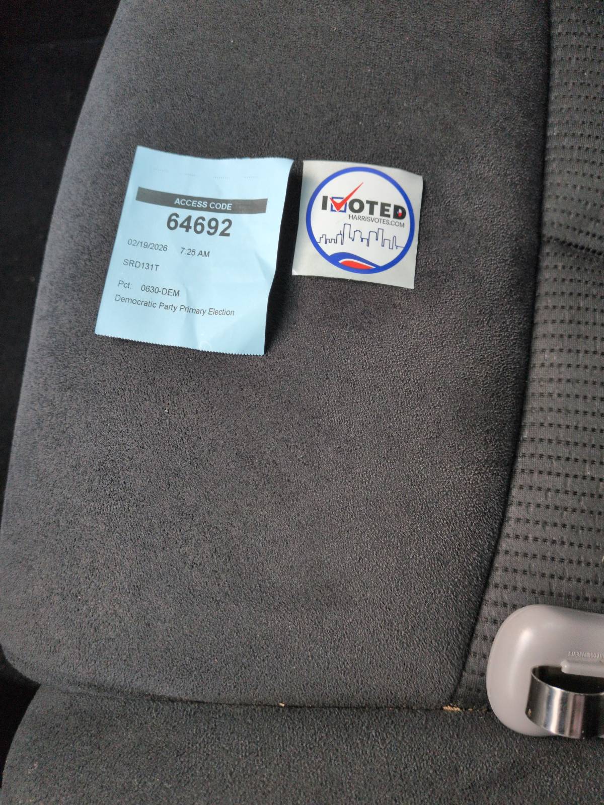 I just voted today, Feb 19, 2026, at,about, in an Early Voting for Primary Election, in Texas, sched...