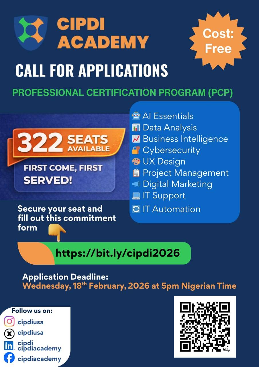 CIPDI Academy is excited to announce that applications for our Professional Certification Program (P...