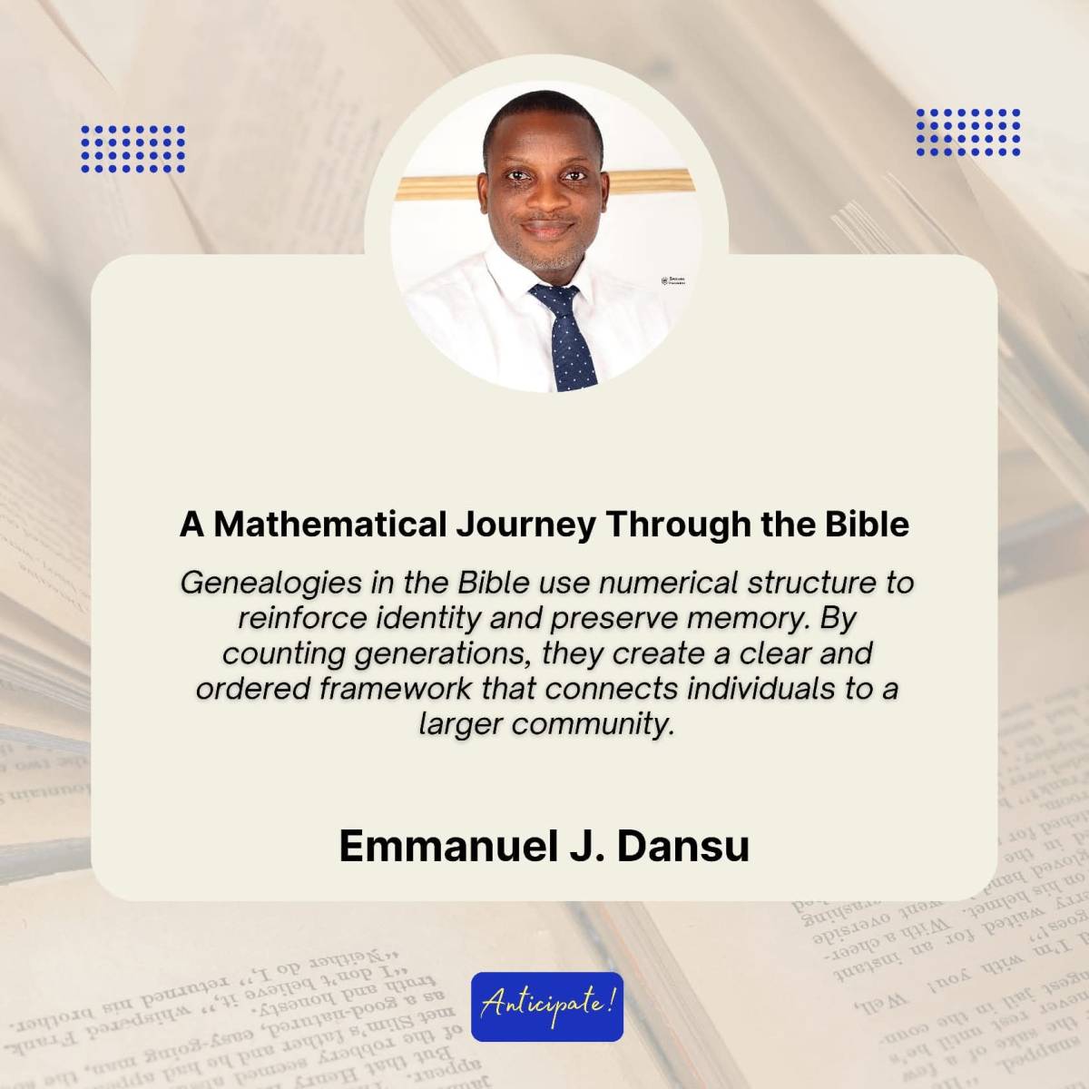 Genealogies in the Bible use numerical structure to reinforce identity and preserve memory. By count...