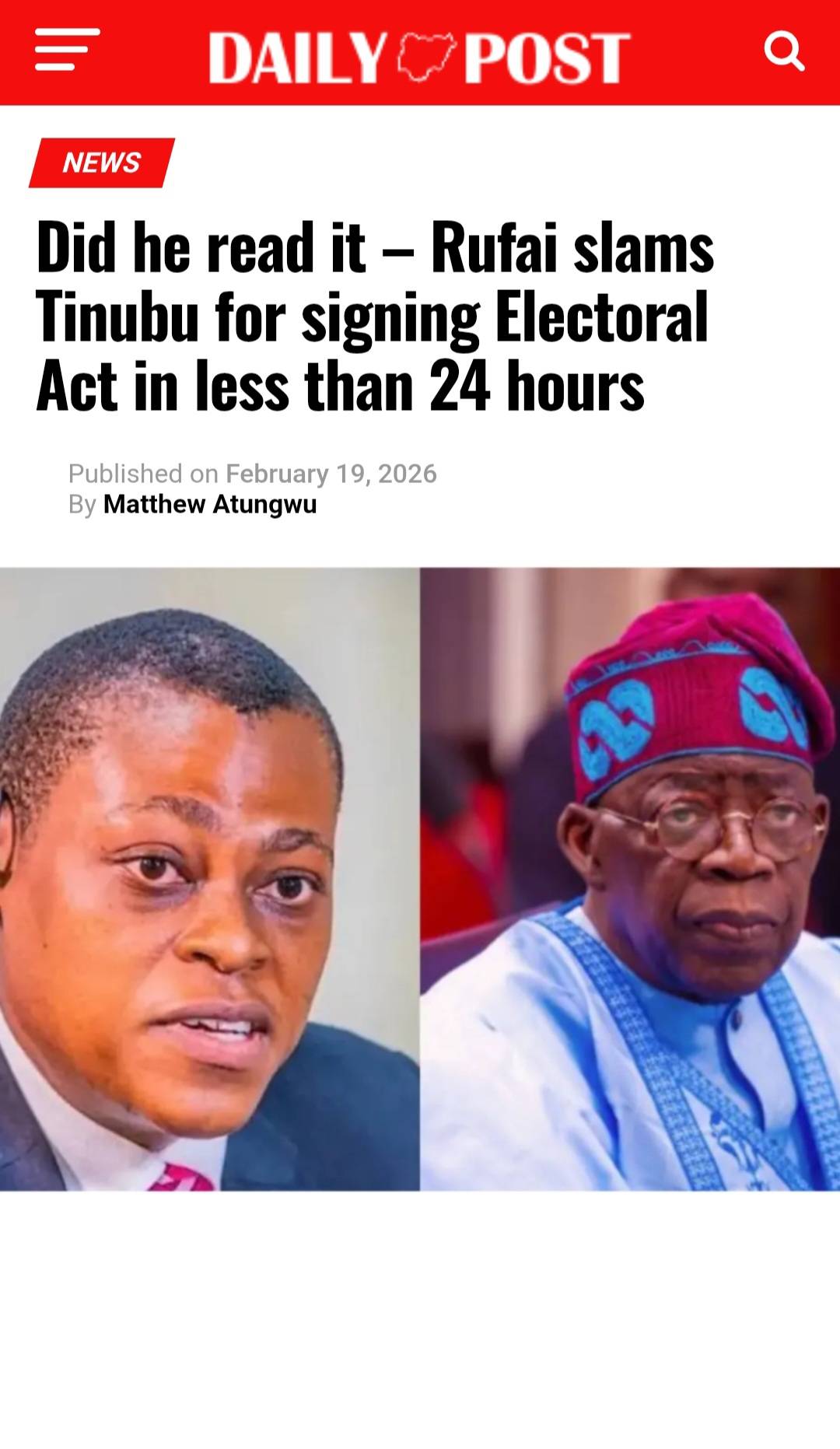 Arise New anchor, Rufai Oseni, has lashed out at President Bola Tinubu for signing into law the cont...